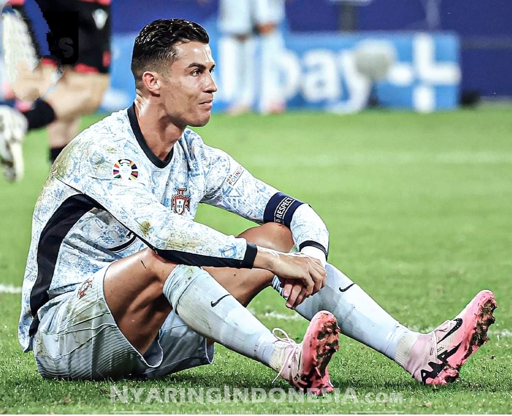 Cristiano Ronaldo tak mampu berbuat banyak saat Portugal bertekuk lutut menghadapi Georgia