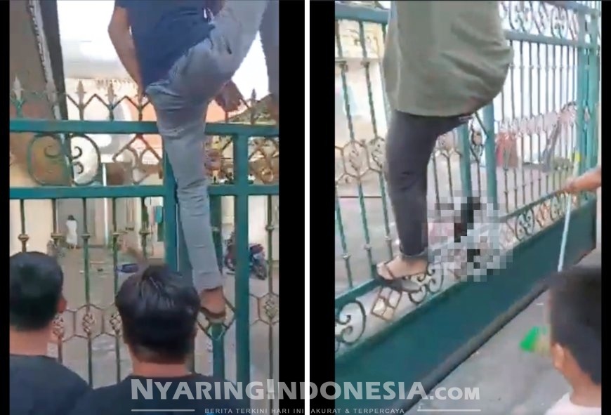 Tangkapan layar video anak bacok Ibu kandung pakai parang, Tak terima disuruh membersihkan rumah
