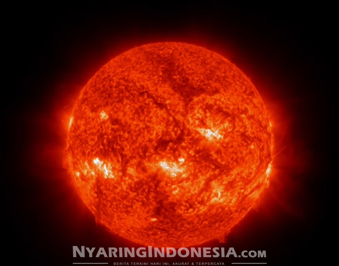 Foto: Ilustrasi badai matahari skala G4 (Kuat)