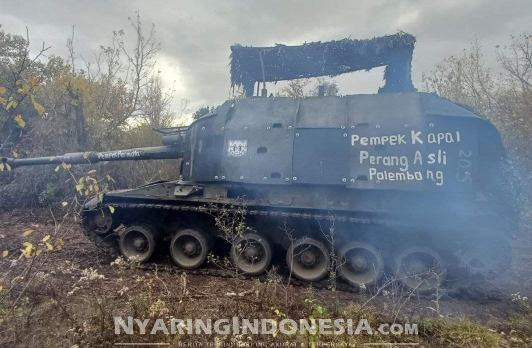 Viral tulisan Pempek Palembang di Tank perang Rusia vs Ukraina